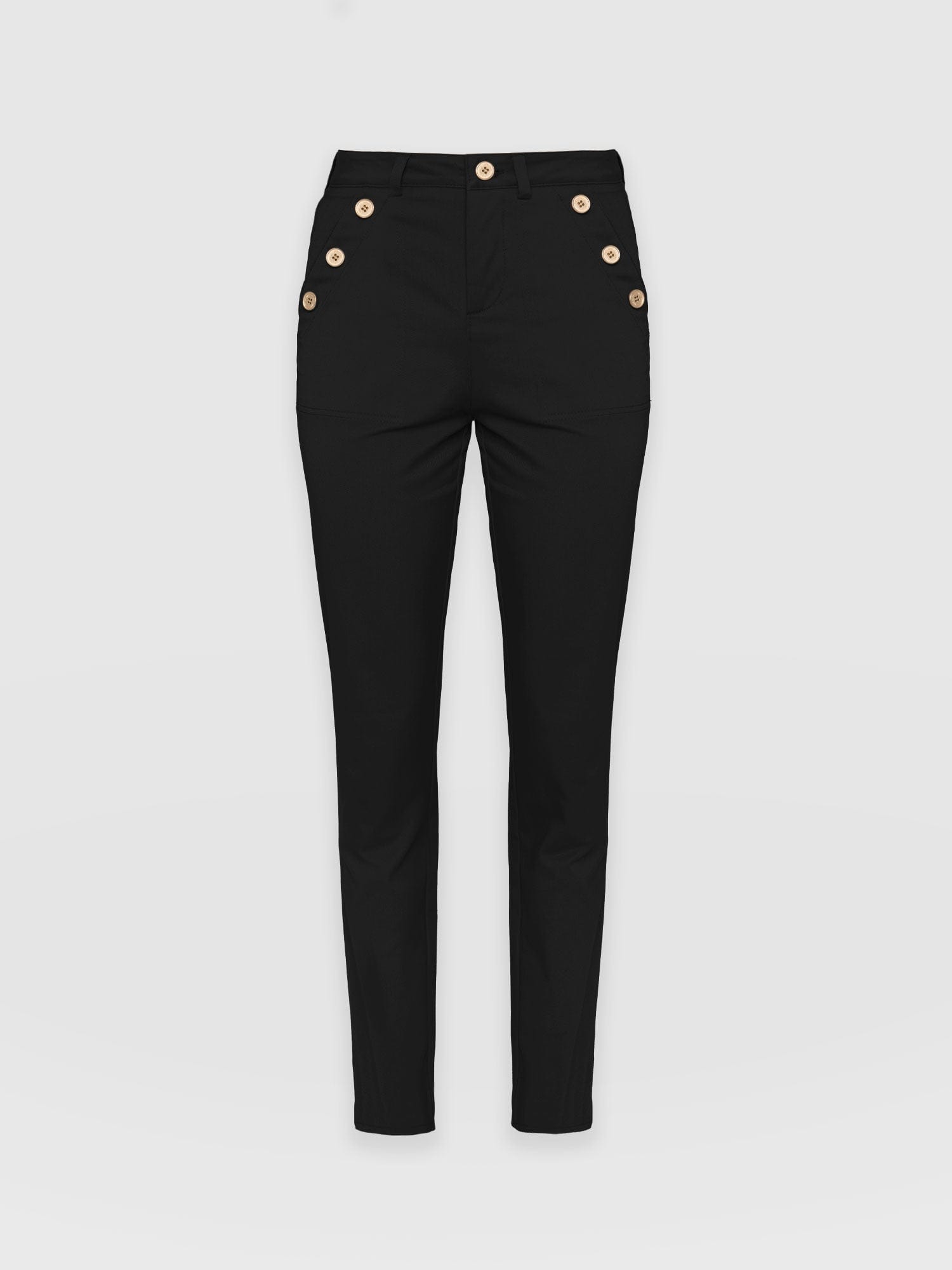 Gwe Chino Black - Women's Trousers | Saint + Sofia® UK